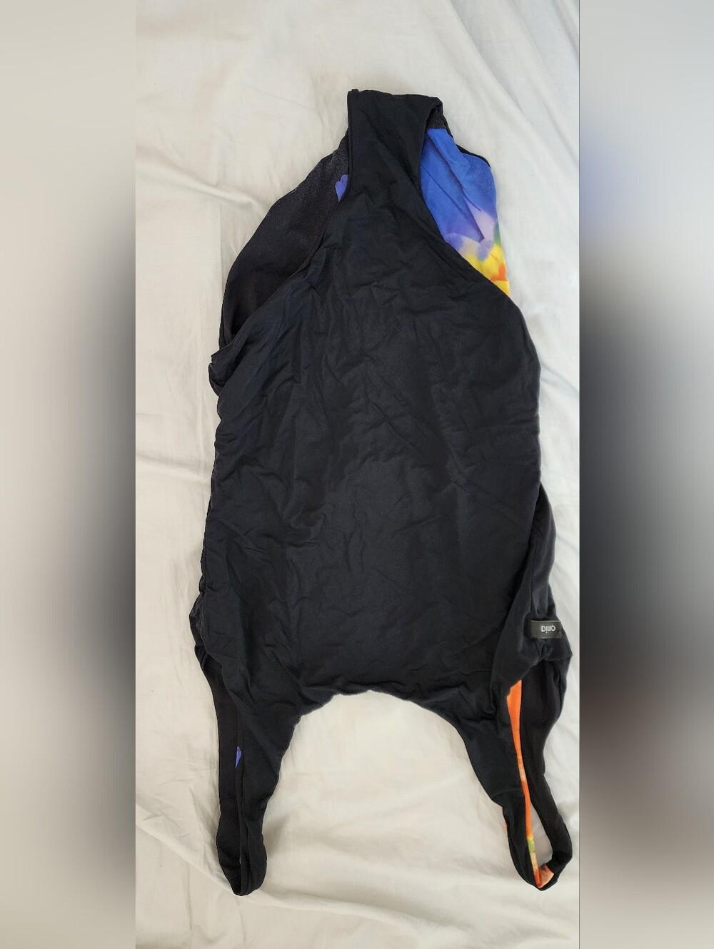 Onia Kelly One Piece Black Swimsuit with Blue, Orange & Yellow Feather Size S - Picture 6 of 8